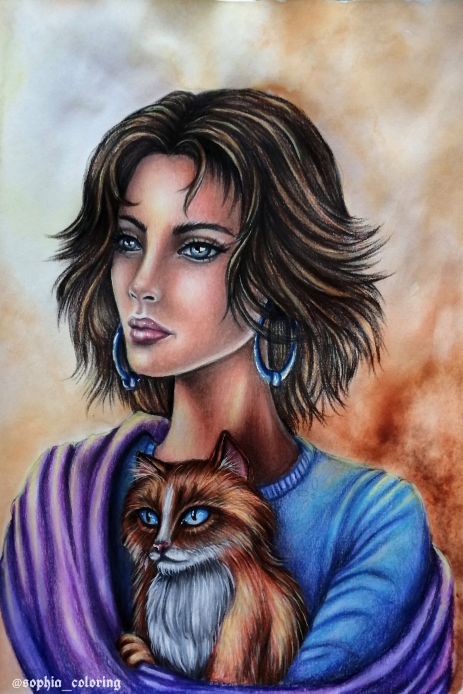 Long-haired cat. от Sophia