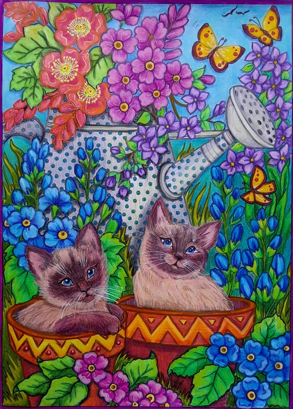 Коты-цветы от AlineD