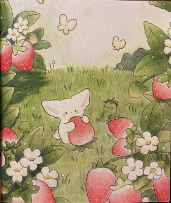 Лисенок с клубникой от Kawaii Coloring