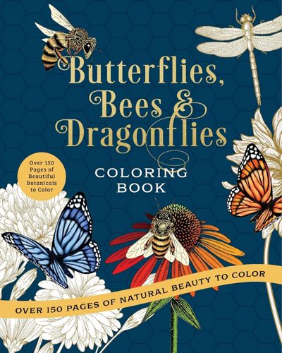 Butterflies, Bees and Dragonflies Coloring Book