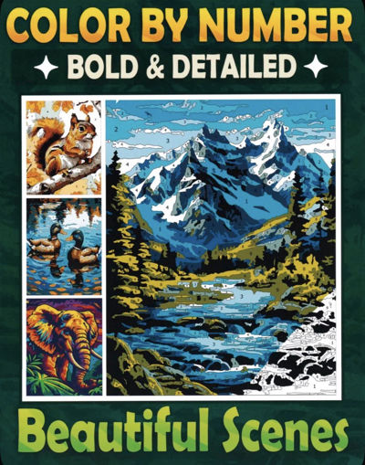Animals Mosaic color by number for adults