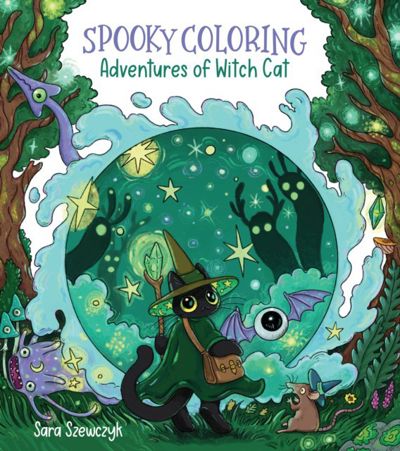Spooky coloring Adventures of Witch Cat