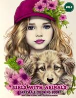 Раскраска «Girls with animals»